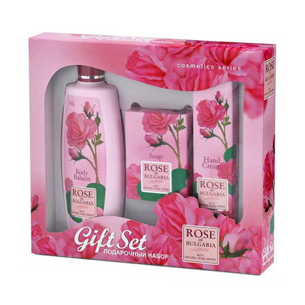 Gift Set Rose of Bulgaria for Woman Body Balsam , Hand Soap and Hand Cream