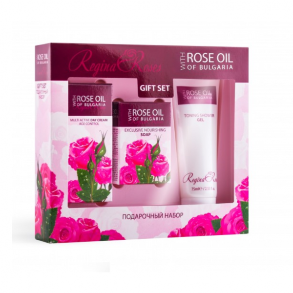 Gift Set for Woman Shower Gel, Soap and Day Cream Regina